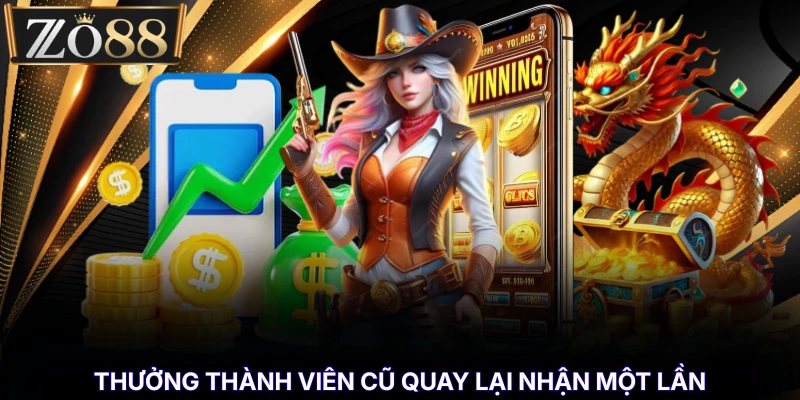 Thưởng Thành Viên Cũ Quay Lại - Ưu Đãi Cho Hội Viên % Thưởng thành viên cũ quay lại nhận một lần